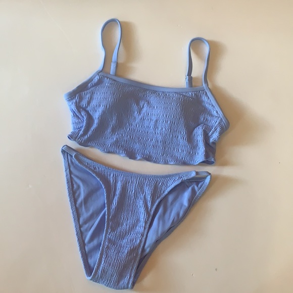 Xhiliration Powder Blue Textured Bikini Set - Picture 7 of 16